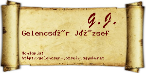 Gelencsér József névjegykártya